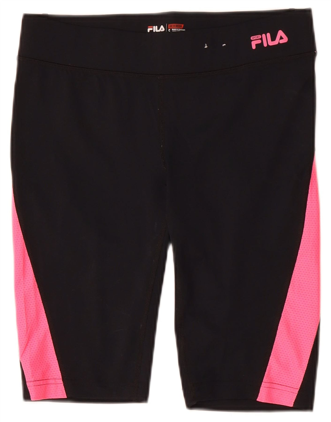 FILA Damen Sportshorts UK 10 Small Schwarzes Colourblock-Polyester