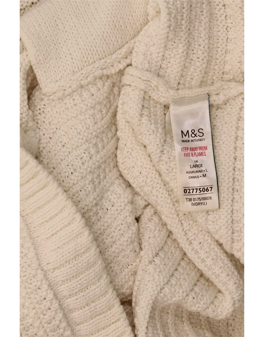 Marks & Spencer Damen Crop Cardigan Pullover UK 16 Large Off White