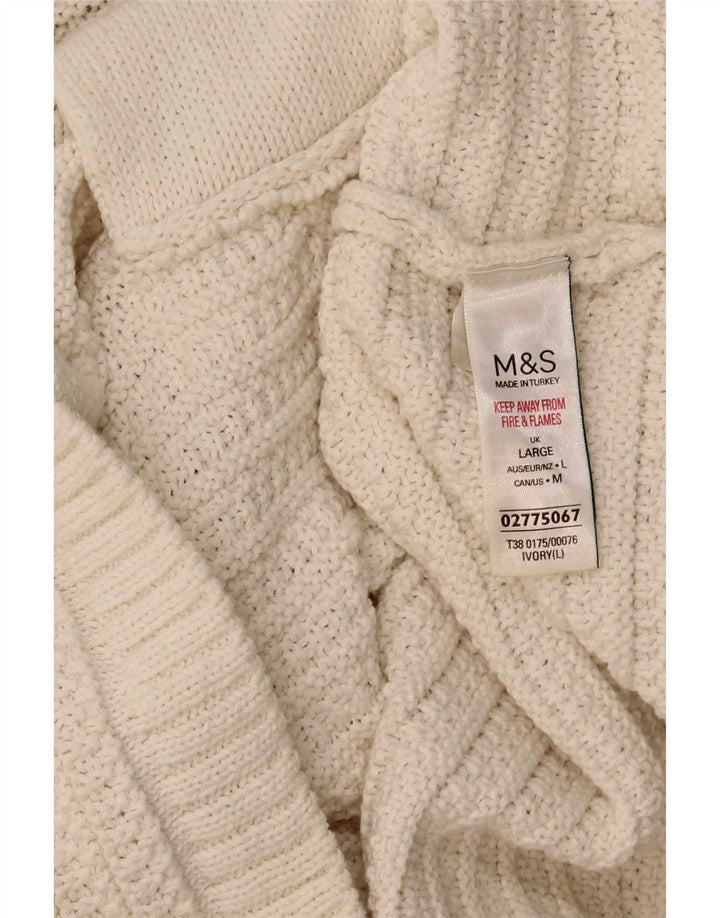 Marks & Spencer Damen Crop Cardigan Pullover UK 16 Large Off White