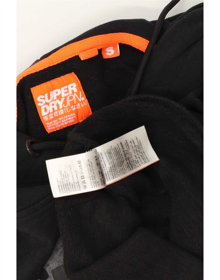 Superdry Herren-Kapuzenpullover mit Grafik, Größe S, schwarze Baumwolle