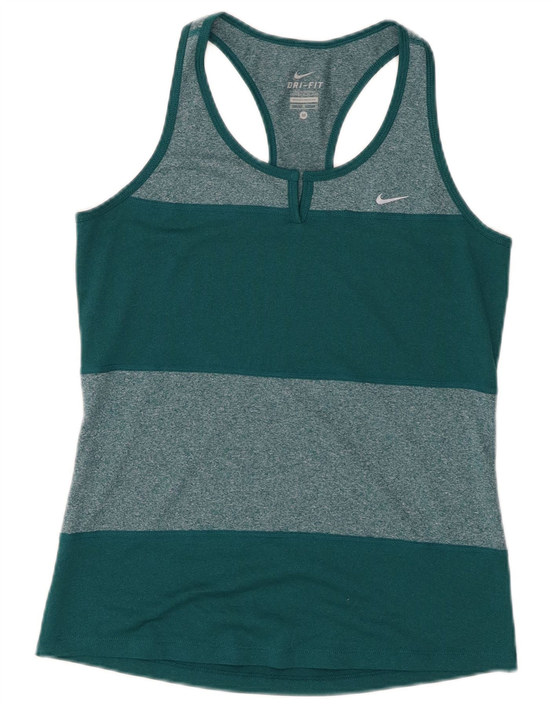 Nike Damen Dri Fit Weste Top UK 12 Mittelgrünes Colourblock-Polyester