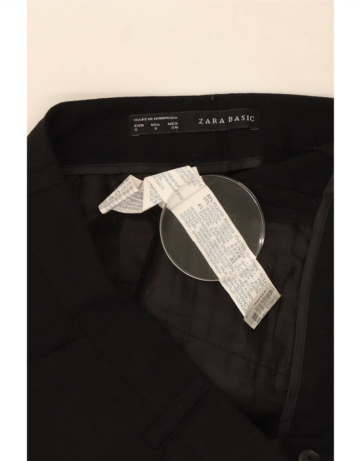 Zara Damen Chino-Shorts, Größe S, W26, Schwarz, Polyester