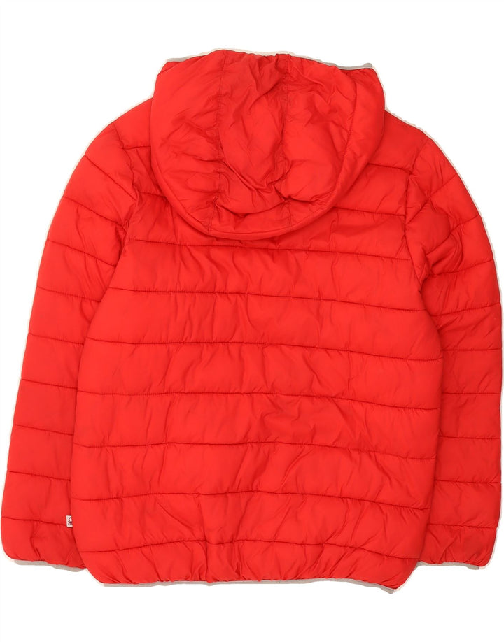BENETTON Boys Hooded Padded Jacket 10-11 Years XL Red Polyamide Vintage Benetton and Second-Hand Benetton from Messina Hembry 