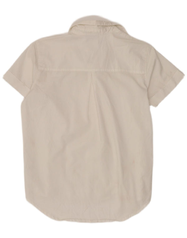 Dickies Damen-Hemd, kurzärmelig, lockere Passform, UK 10, Größe S, weiße Baumwolle