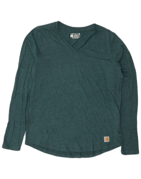 Carhartt Womens Relaxed Fit Top Langarm US 12/14 Large Grün meliert