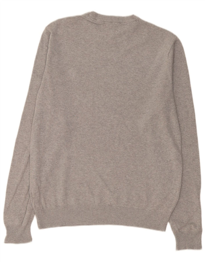 Penguin Herren-Pullover mit Rundhalsausschnitt, groß, grau gesprenkelte Baumwolle
