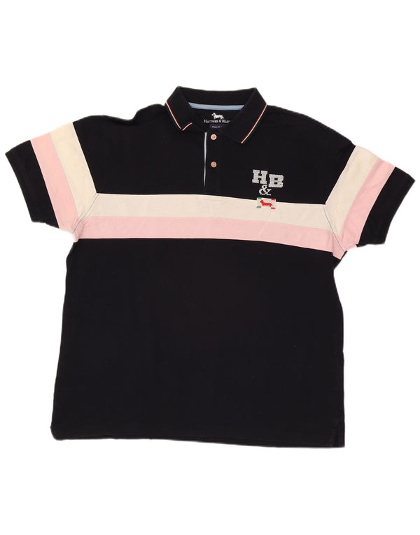 Harmont & Blaine Herren-Poloshirt mit Grafik, 2XL, Marineblau, Farbblock
