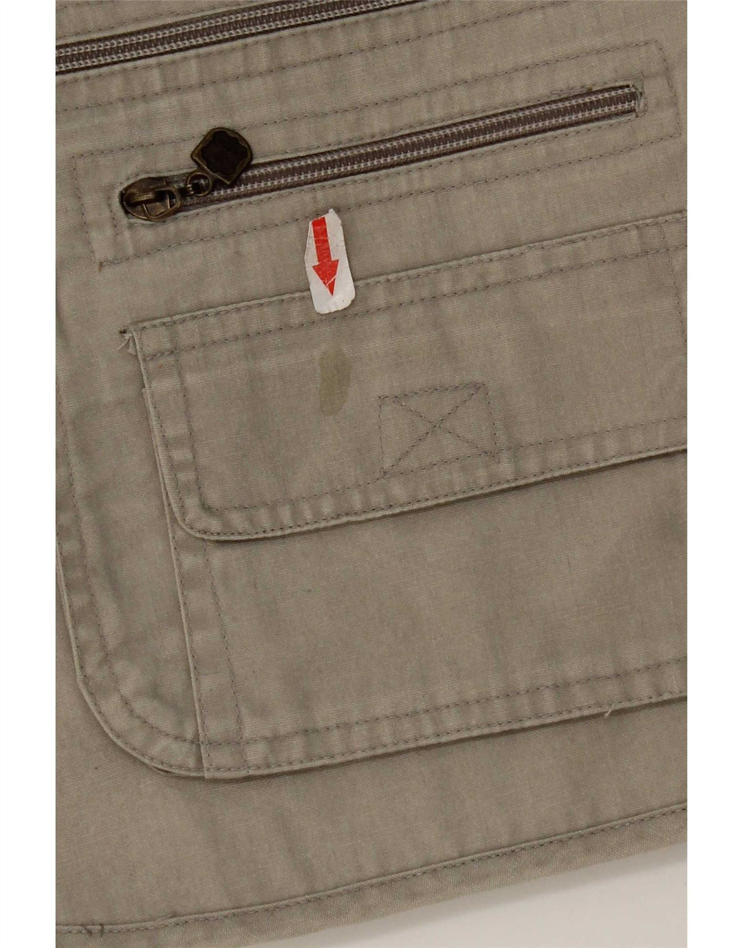 Vintage Herren Utility Gilet UK 38 Mittelgraue Baumwolle