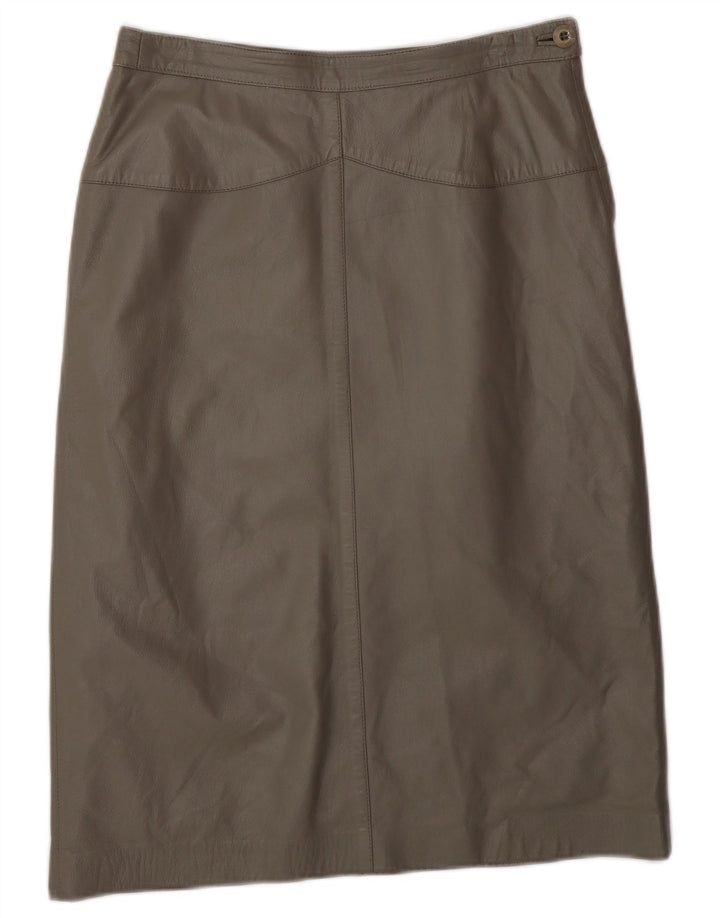 VINTAGE Damen Lederrock IT 42 Medium W28 Grau