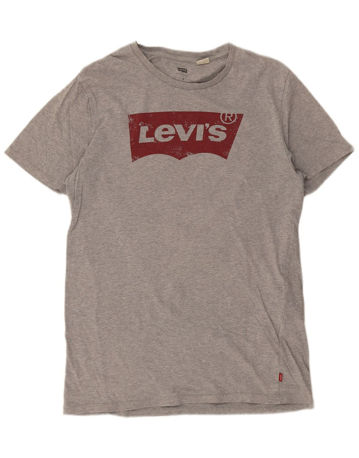LEVI'S Herren-T-Shirt mit Grafik, mittelgrau gesprenkelte Baumwolle