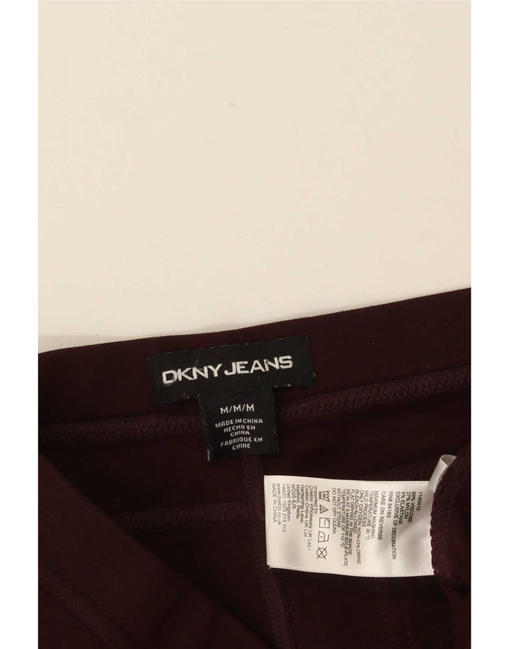 Dkny Damen-Leggings UK 14 Mittelbordeauxfarbene Viskose