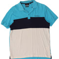 Pierre Cardin Herren-Poloshirt mit normaler Passform, mittelblaue Colourblock-Baumwolle