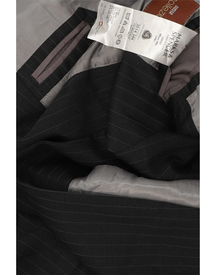 Marks & Spencer Herren-Blazer mit 2 Knöpfen, UK 40, mittelgrau, Nadelstreifen
