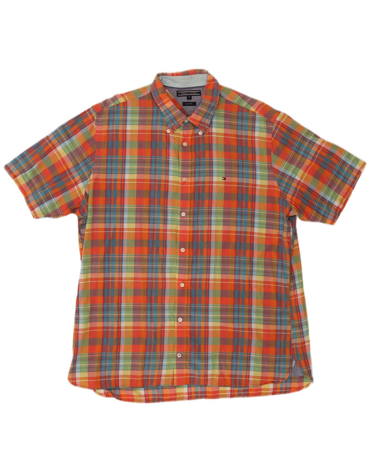 Tommy Hilfiger Herren Kurzarm-Hemd mit individueller Passform, XL, mehrfarbig kariert