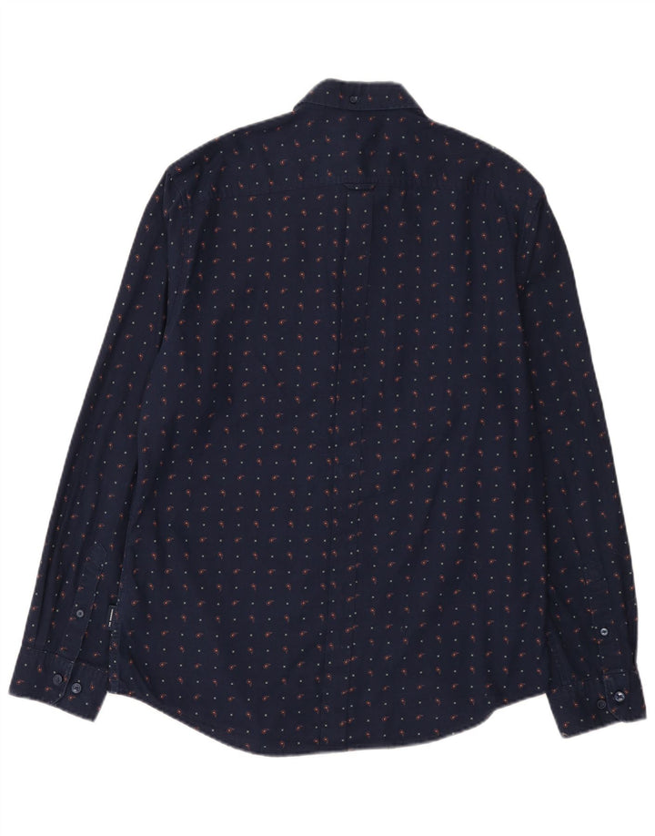 Ben Sherman Herren-Hemd, groß, marineblau gepunktet, Baumwolle