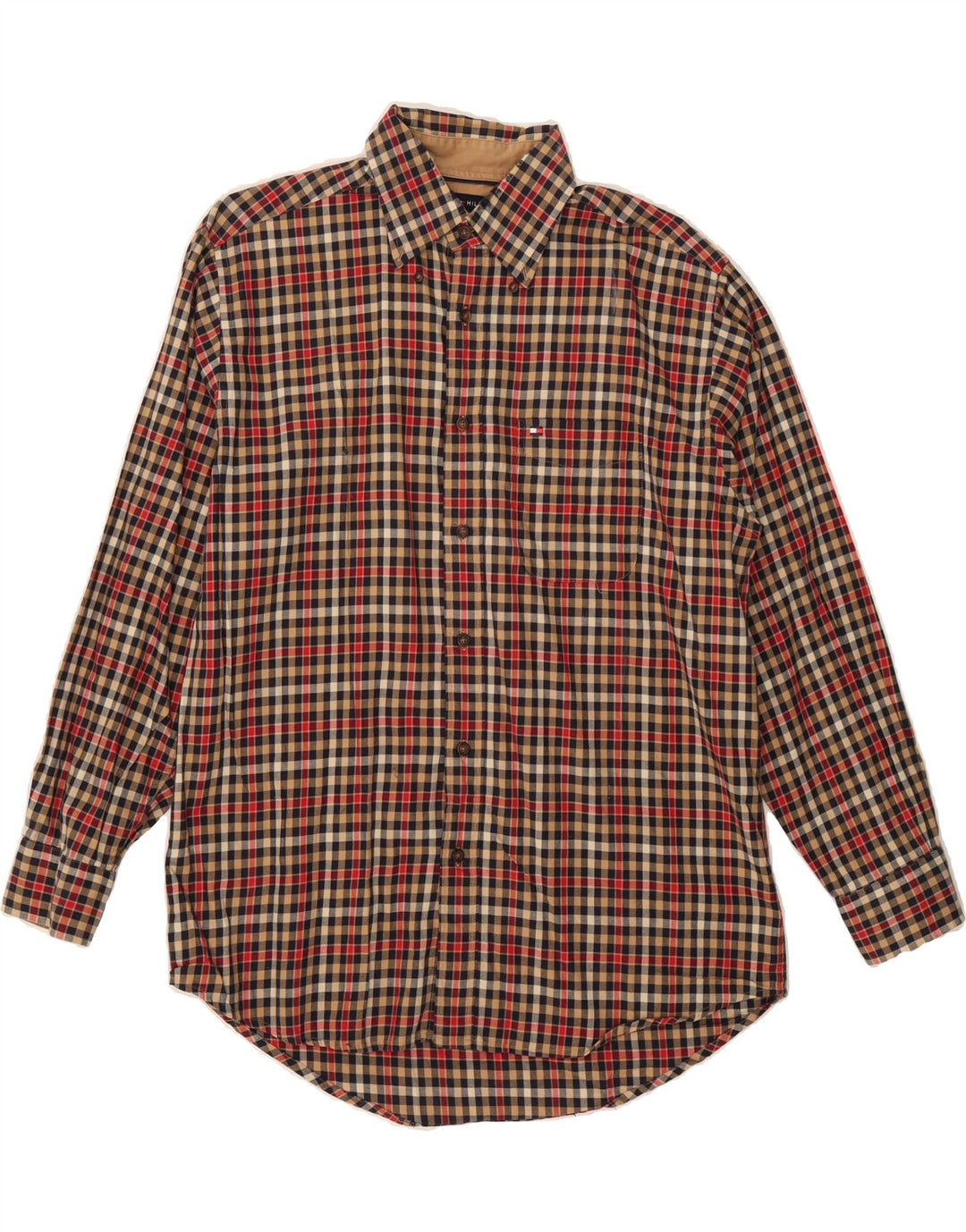 TOMMY HILFIGER Mens Shirt Medium Multicoloured Check Cotton Vintage Tommy Hilfiger and Second-Hand Tommy Hilfiger from Messina Hembry 