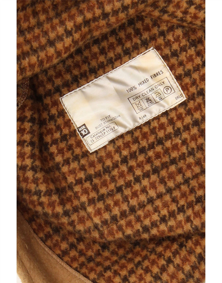 VINTAGE Damen Dufflecoat mit Kapuze UK 10 Small Beige