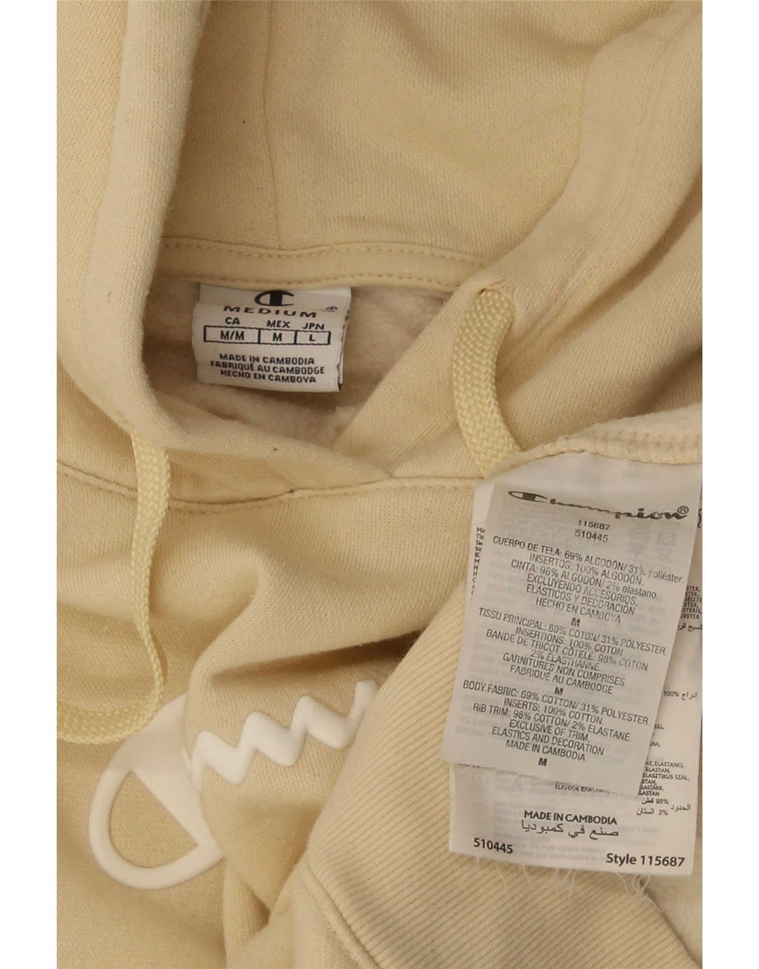 Champion Herren-Kapuzenpullover mit Grafik, mittelgelbe Baumwolle