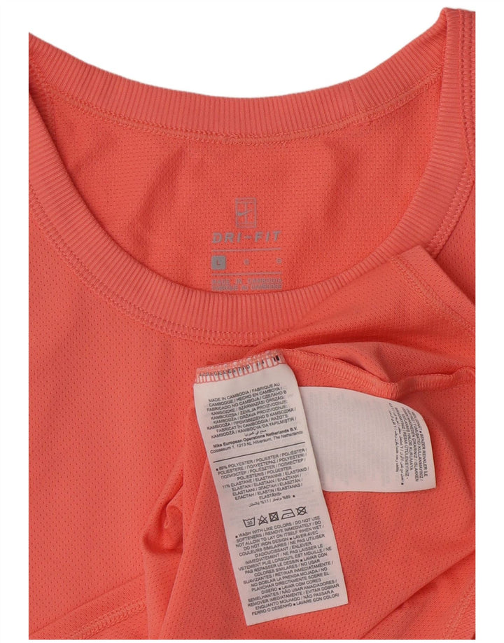 Nike Damen Dri Fit Weste Top UK 14 Large Rosa Polyester