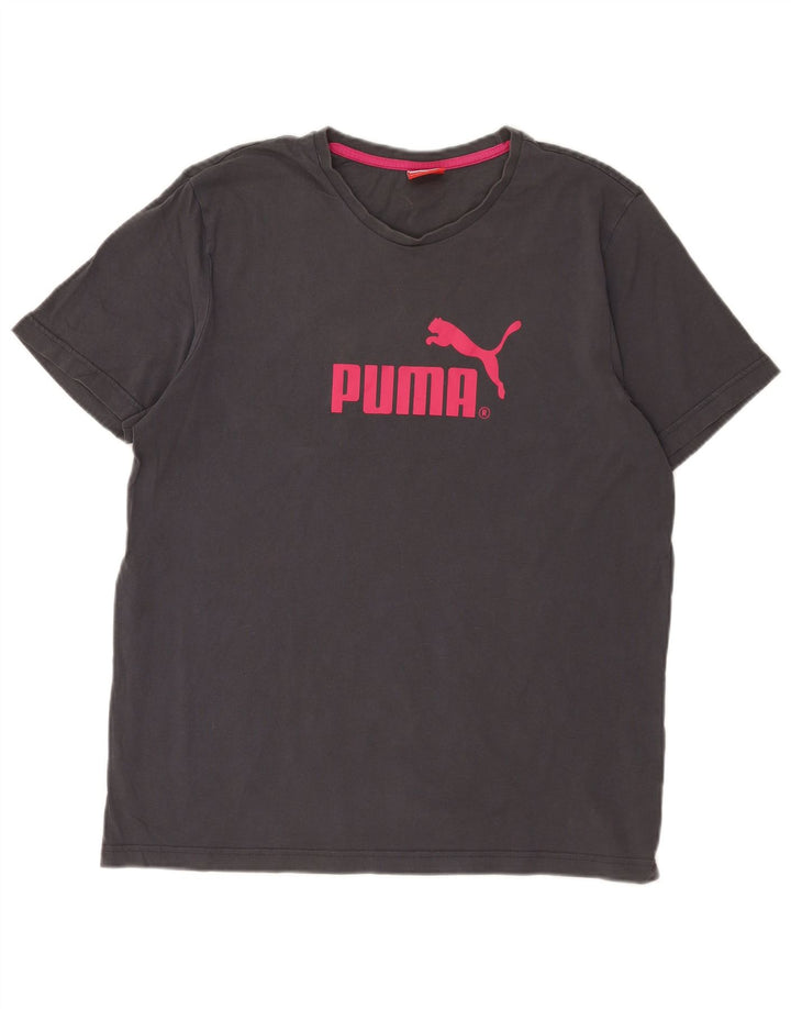 Puma Herren-T-Shirt mit Grafik, groß, aus grauer Baumwolle
