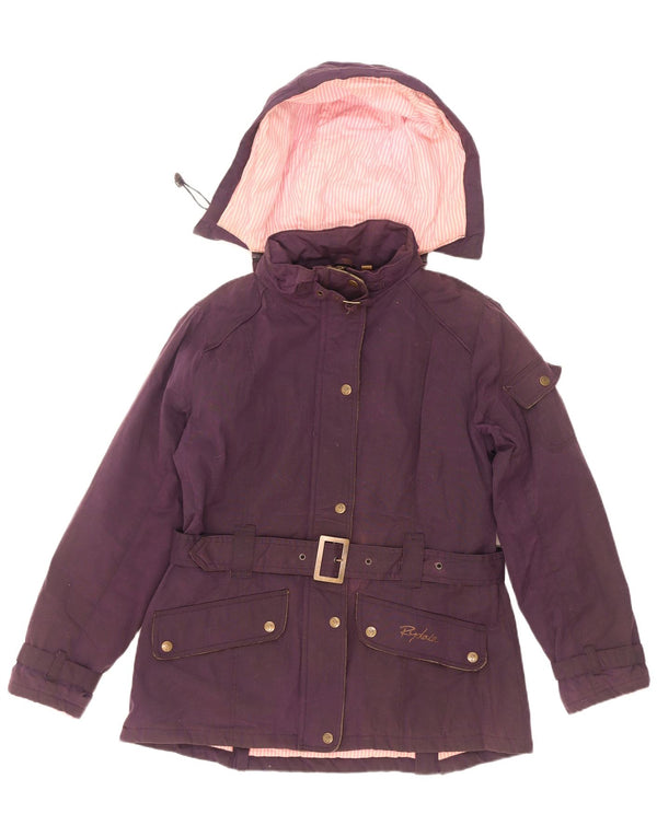 Rydale Damen-Jacke aus gewachster Baumwolle mit Kapuze, UK 16, Größe L, Lila
