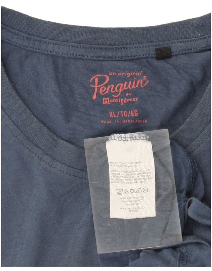 Penguin Herren-T-Shirt mit Grafik, XL, Blau, Baumwolle