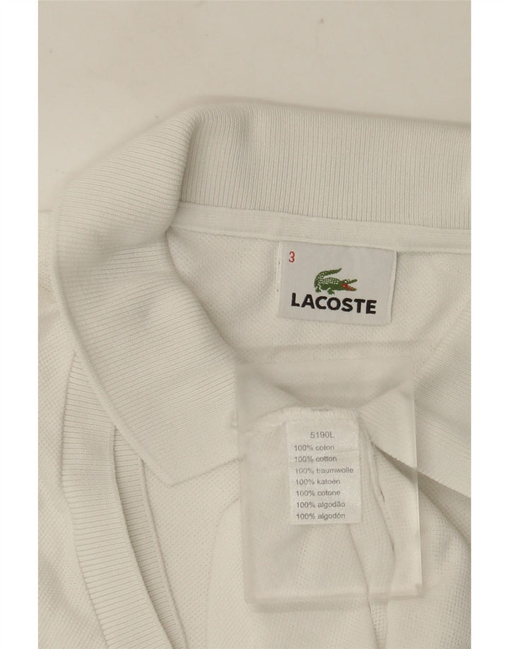 LACOSTE Herren-Poloshirt, Größe 3, klein, weiße Baumwolle