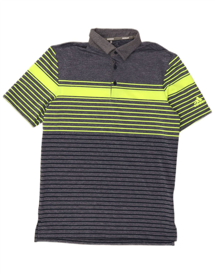 Adidas Herren Poloshirt XS Marineblau gestreift Polyester