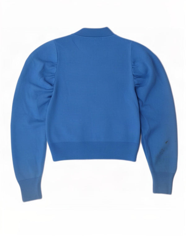 Topshop Womens Crop Crew Neck Pullover Pullover UK 10 Small Blau Acryl