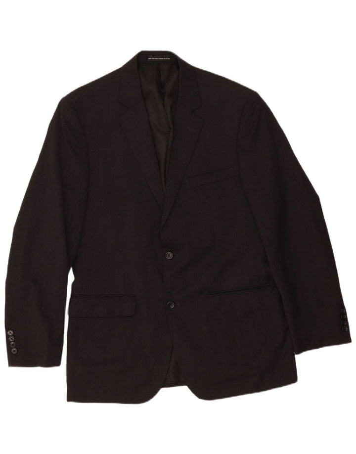 Tommy Hilfiger Herren-Blazer mit 2 Knöpfen, Gr. 40, groß, graue Wolle, klassisch