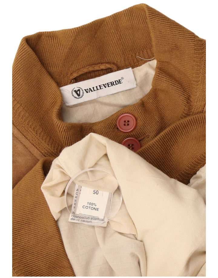 Valle Verde Herren-Bomberjacke aus Wildleder, IT 50, großes braunes Leder