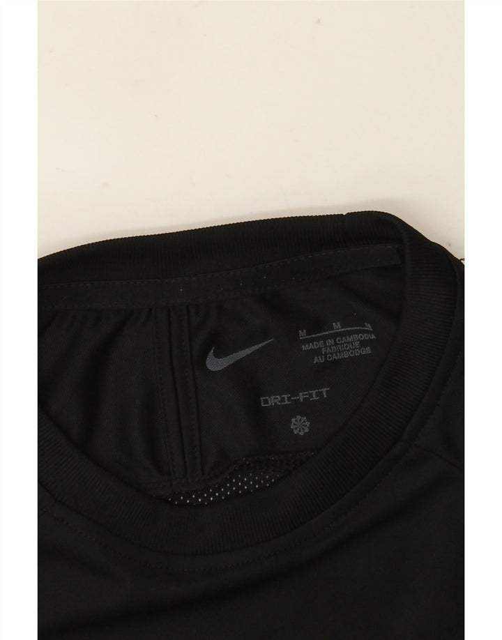 Nike Herren Dri Fit T-Shirt Top Medium Schwarz Farbblock