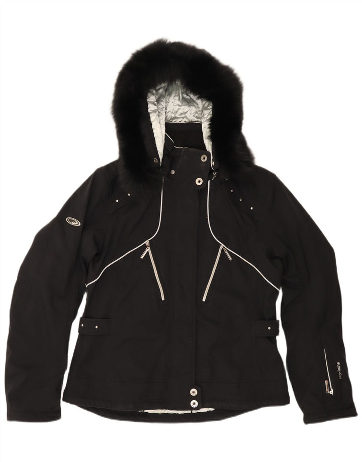 WEST SCOUT Damen Windjacke mit Kapuze, UK 14, Größe L, schwarzes Nylon