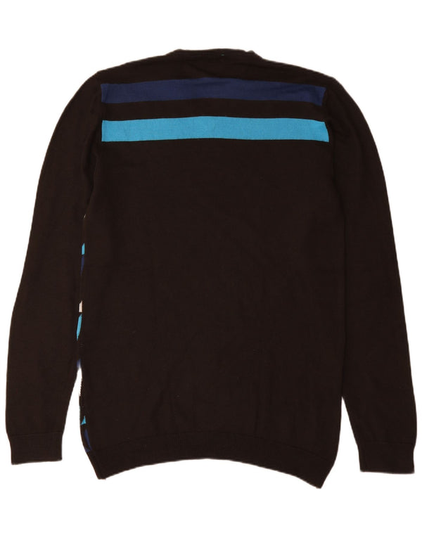Energie Herren-Pullover mit abstraktem Muster und V-Ausschnitt, 2XL, mehrfarbig, Wolle
