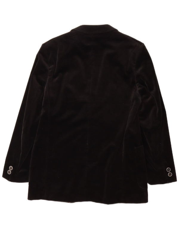 Jeunesse Herren-Blazer aus Samt mit 2 Knöpfen, UK 38, mittelschwarz, Baumwolle