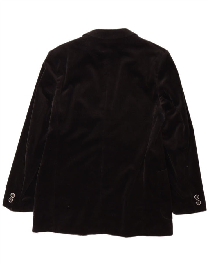 Jeunesse Herren-Blazer aus Samt mit 2 Knöpfen, UK 38, mittelschwarz, Baumwolle