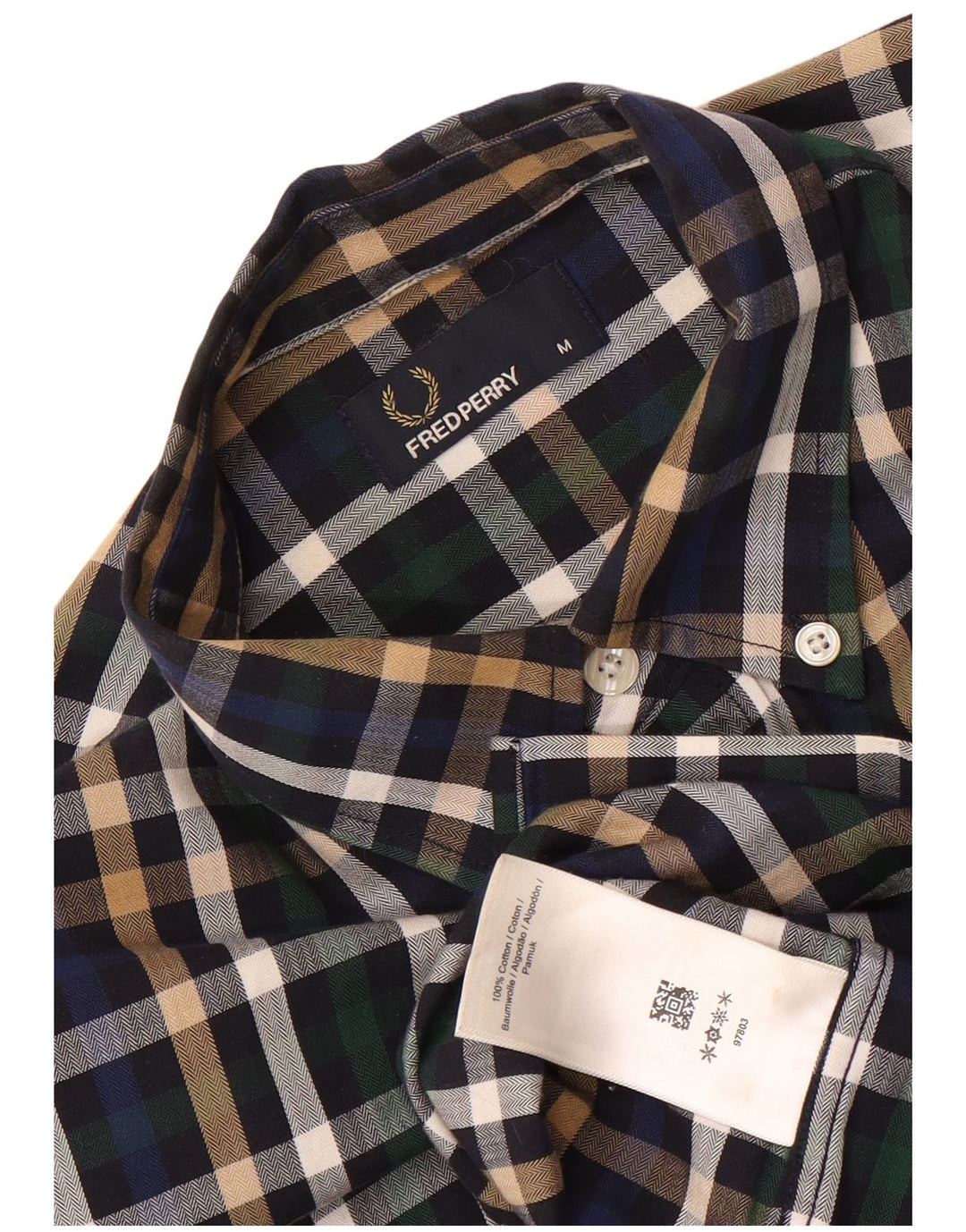 Fred Perry Herrenhemd, mittelgroß, mehrfarbig, kariert, Baumwolle