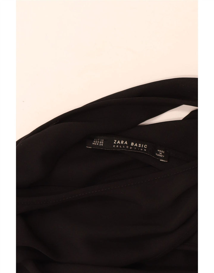 Zara Damen Neckholder Jumpsuit UK 6 XS Schwarz Polyester