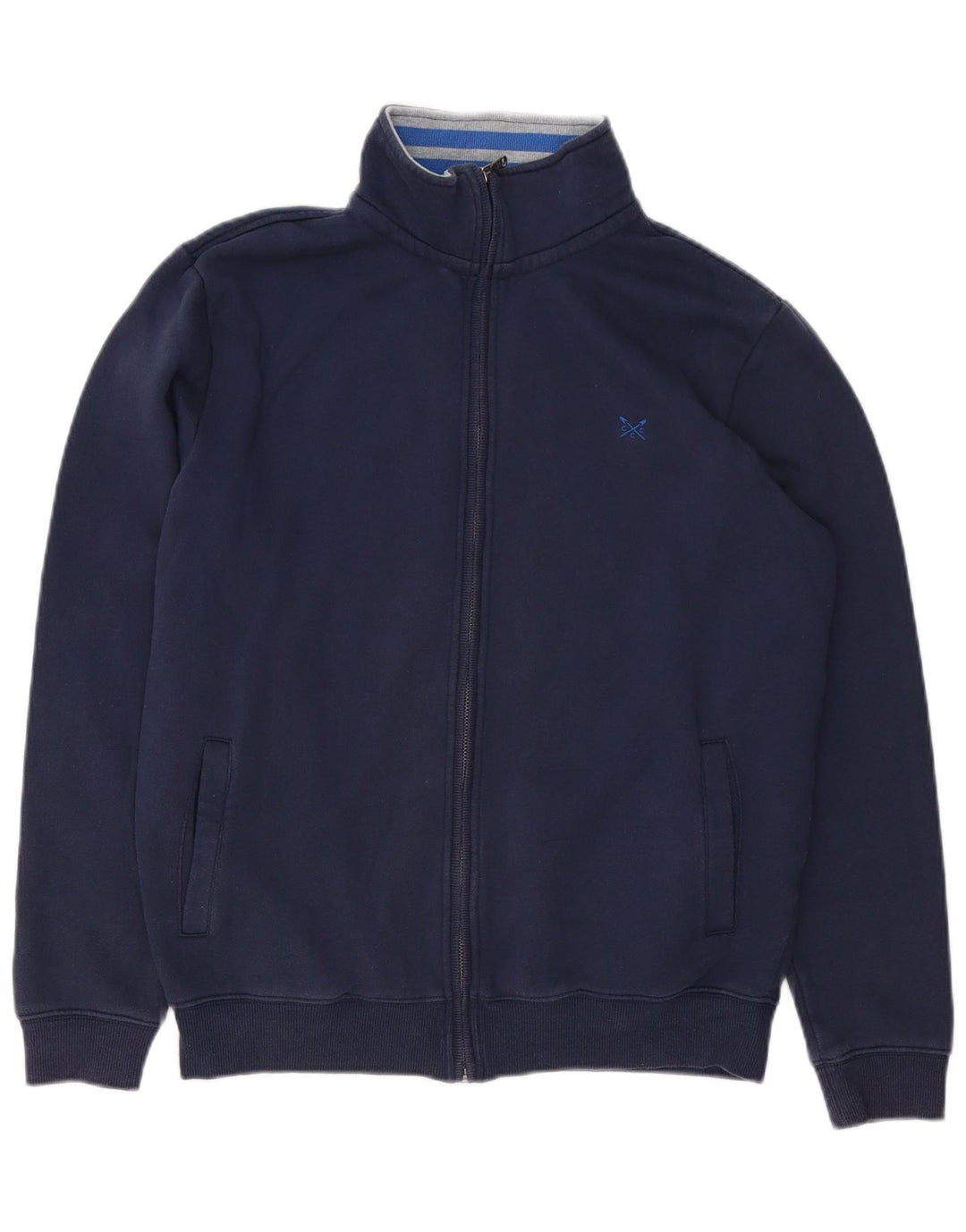 Crew Clothing Herren-Trainingsanzug-Oberteil aus mittelblauer Baumwolle
