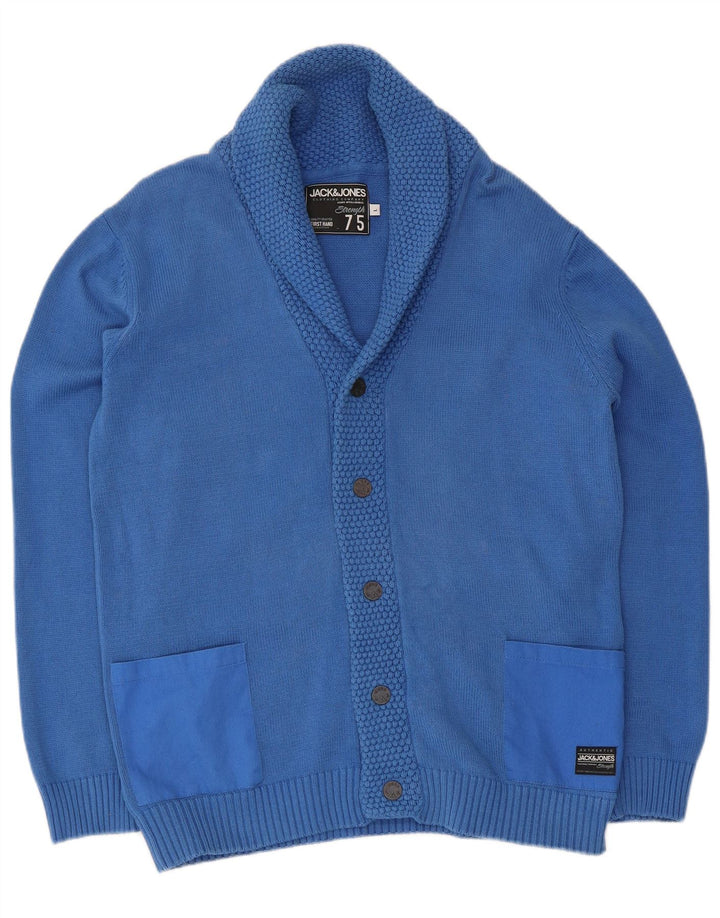 Jack & Jones Herren-Strickjacke, groß, aus blauer Baumwolle
