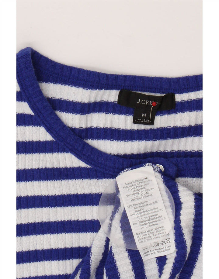 J. CREW Womens T-Shirt Top UK 12 Medium Blue Striped Cotton Vintage J. Crew and Second-Hand J. Crew from Messina Hembry 