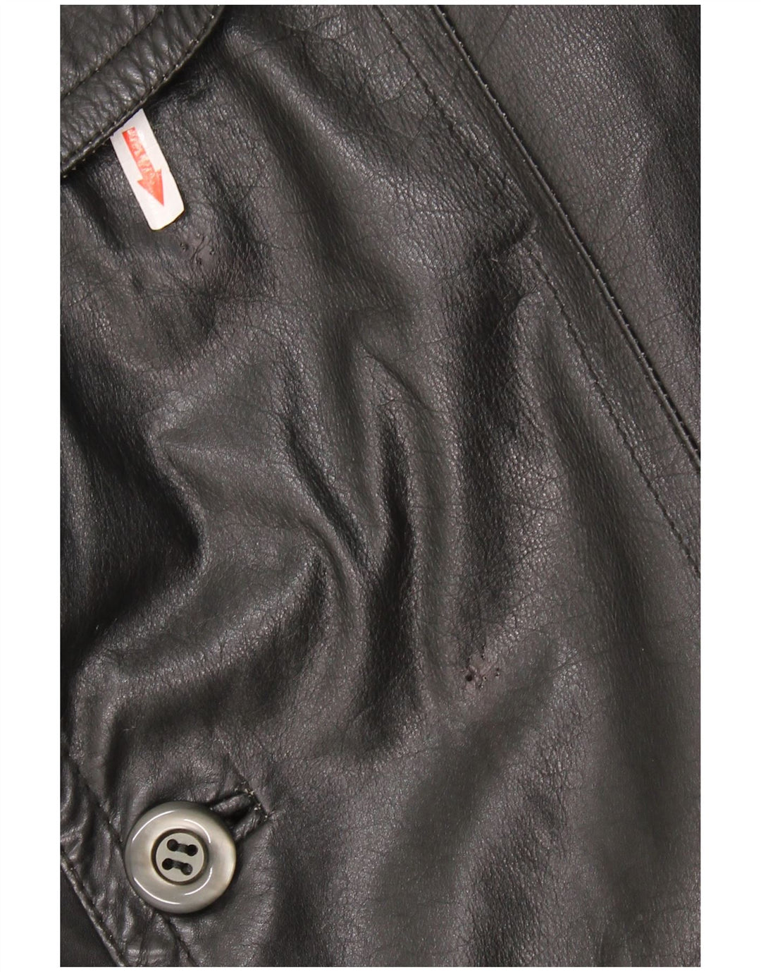 Vintage Herren Ledermantel UK 40 Großes schwarzes Leder