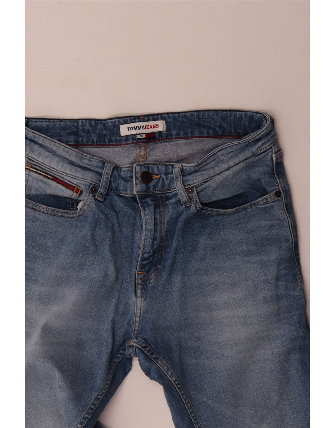 Tommy Hilfiger Herren Slim Jeans W30 L30 Blaue Baumwolle