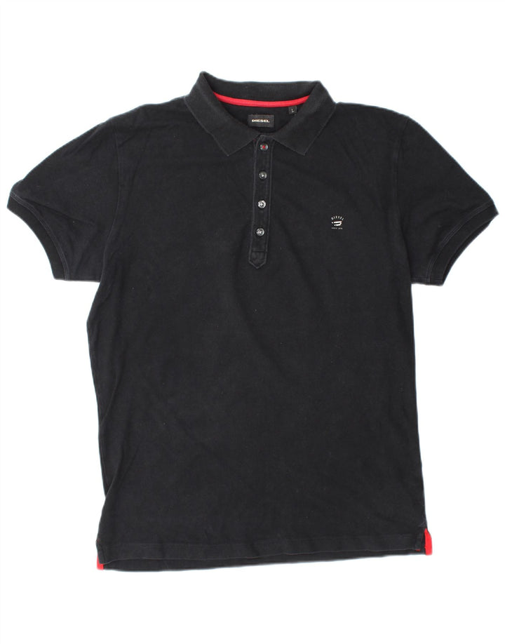 DIESEL Herren Poloshirt Große schwarze Baumwolle