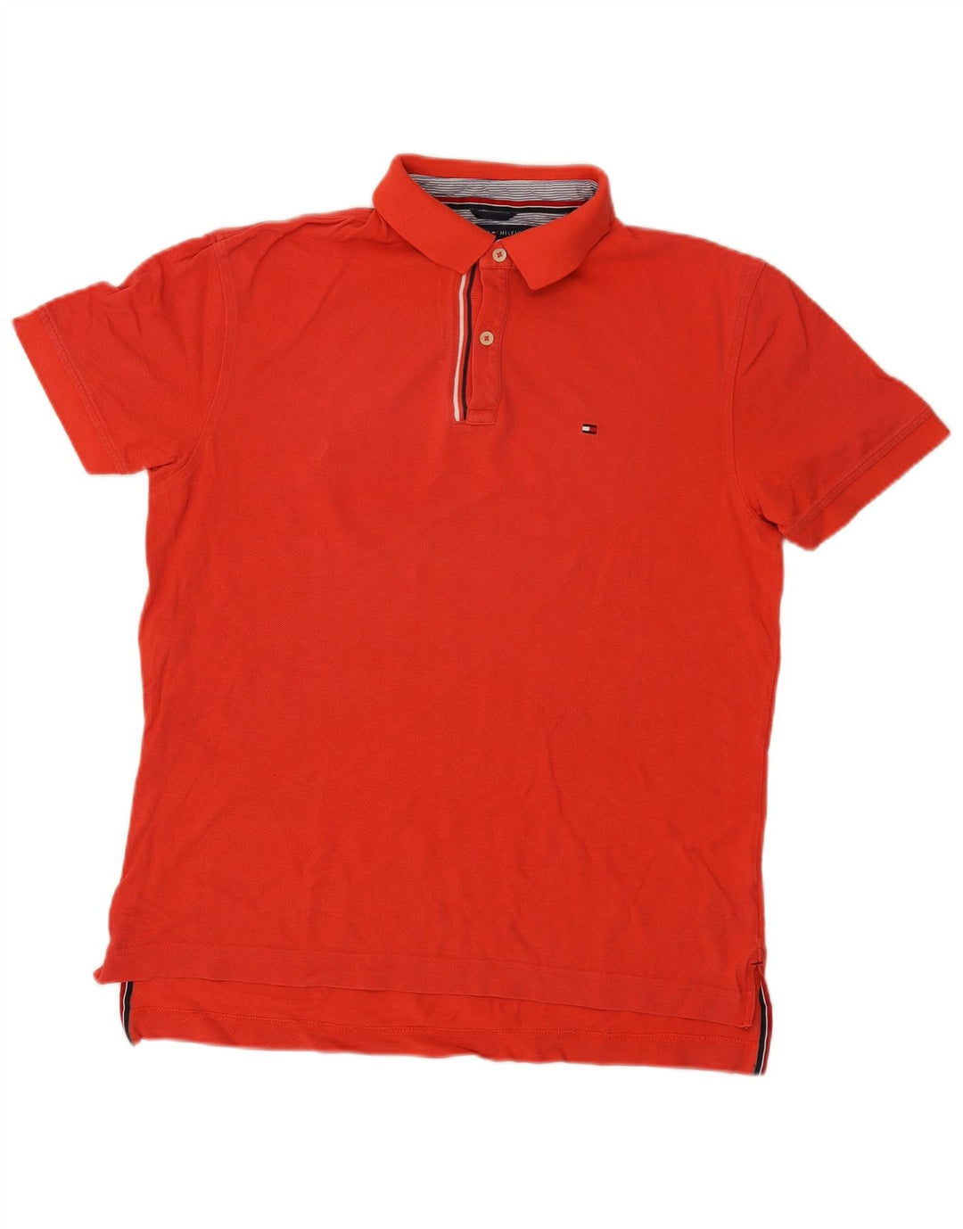 Tommy Hilfiger Herren-Poloshirt mit klassischer Passform, mittelrote Baumwolle