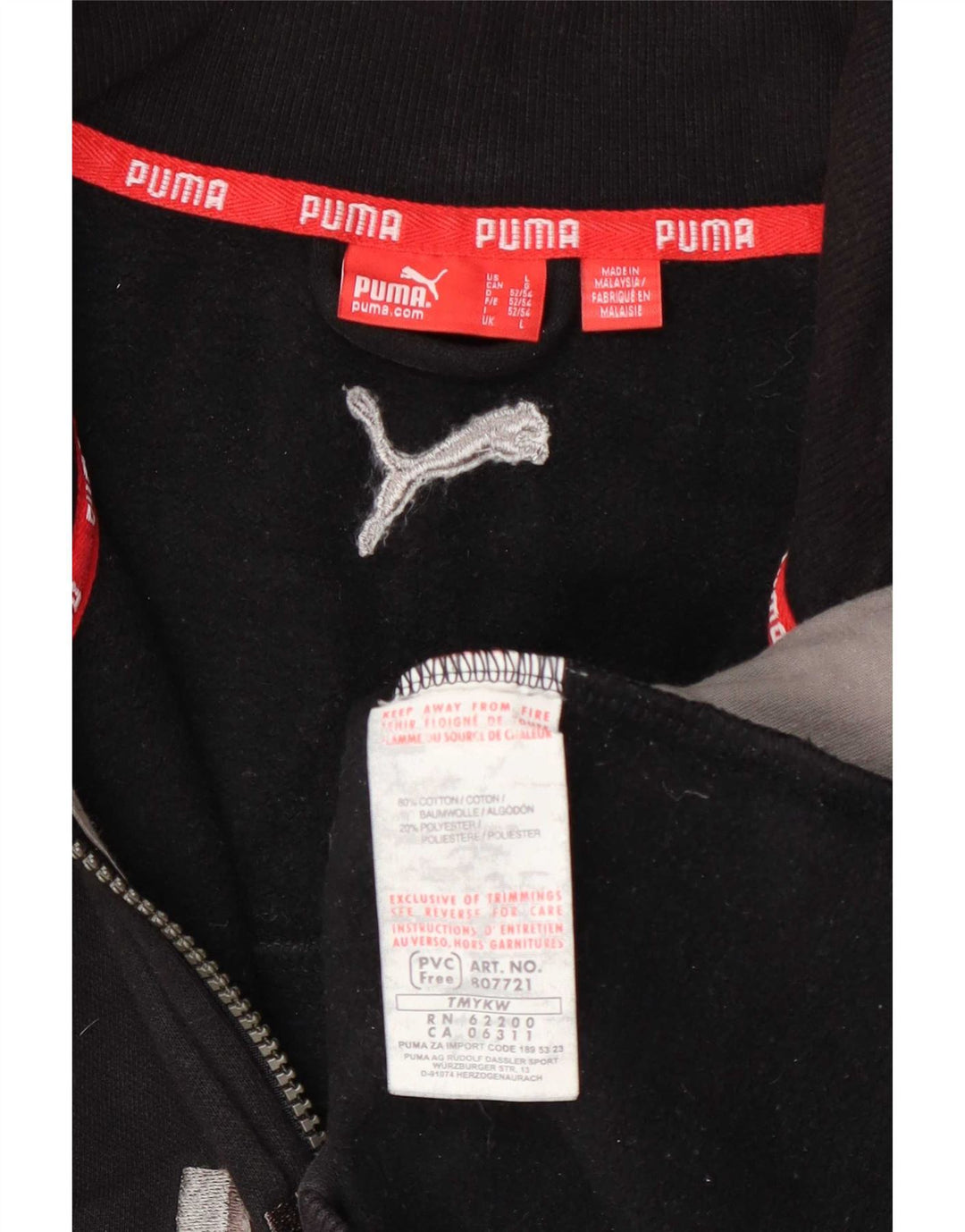 Puma Herren-Trainingsanzug mit grafischem Oberteil, große schwarze Baumwolle