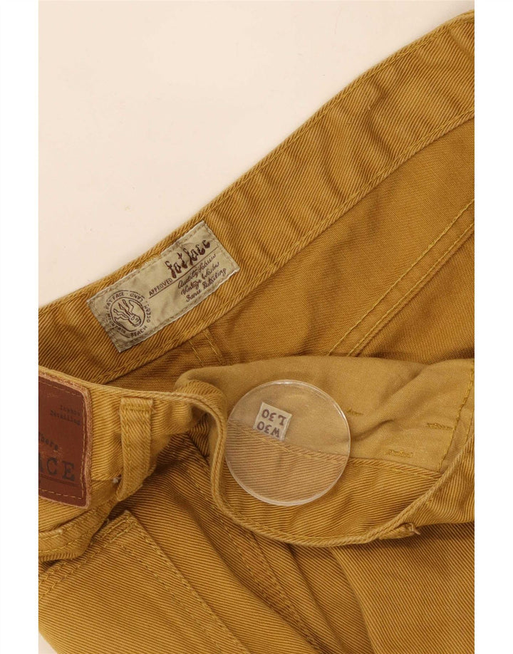 Fat Face Herren Straight Jeans W30 L30 Gelbe Baumwolle