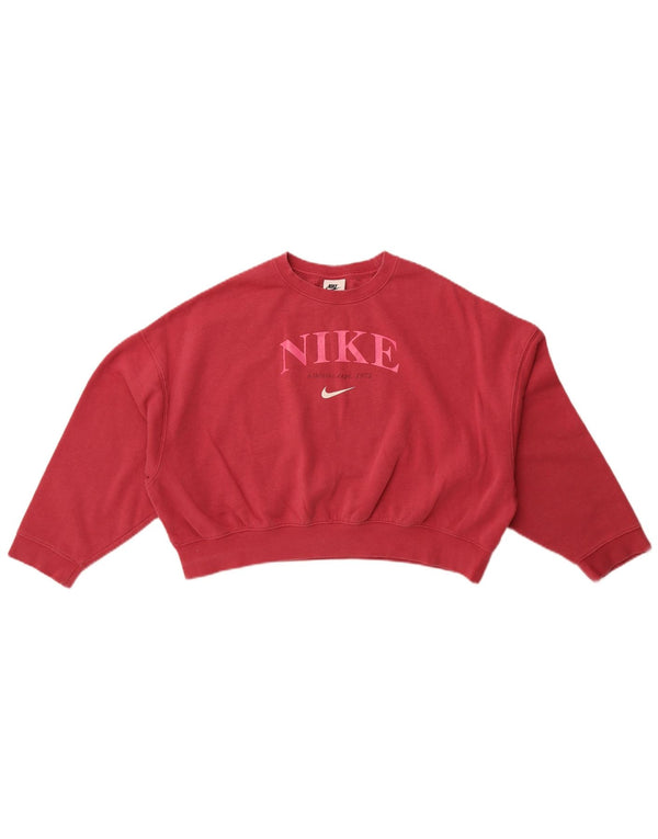 Nike Mädchen-Sweatshirt-Pullover, übergroß, Crop Graphic, 12–13 Jahre, Größe L, Rosa