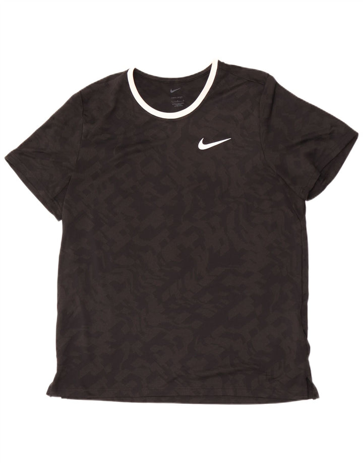 Nike Herren Dri Fit T-Shirt Top Large Schwarz Camouflage Polyester