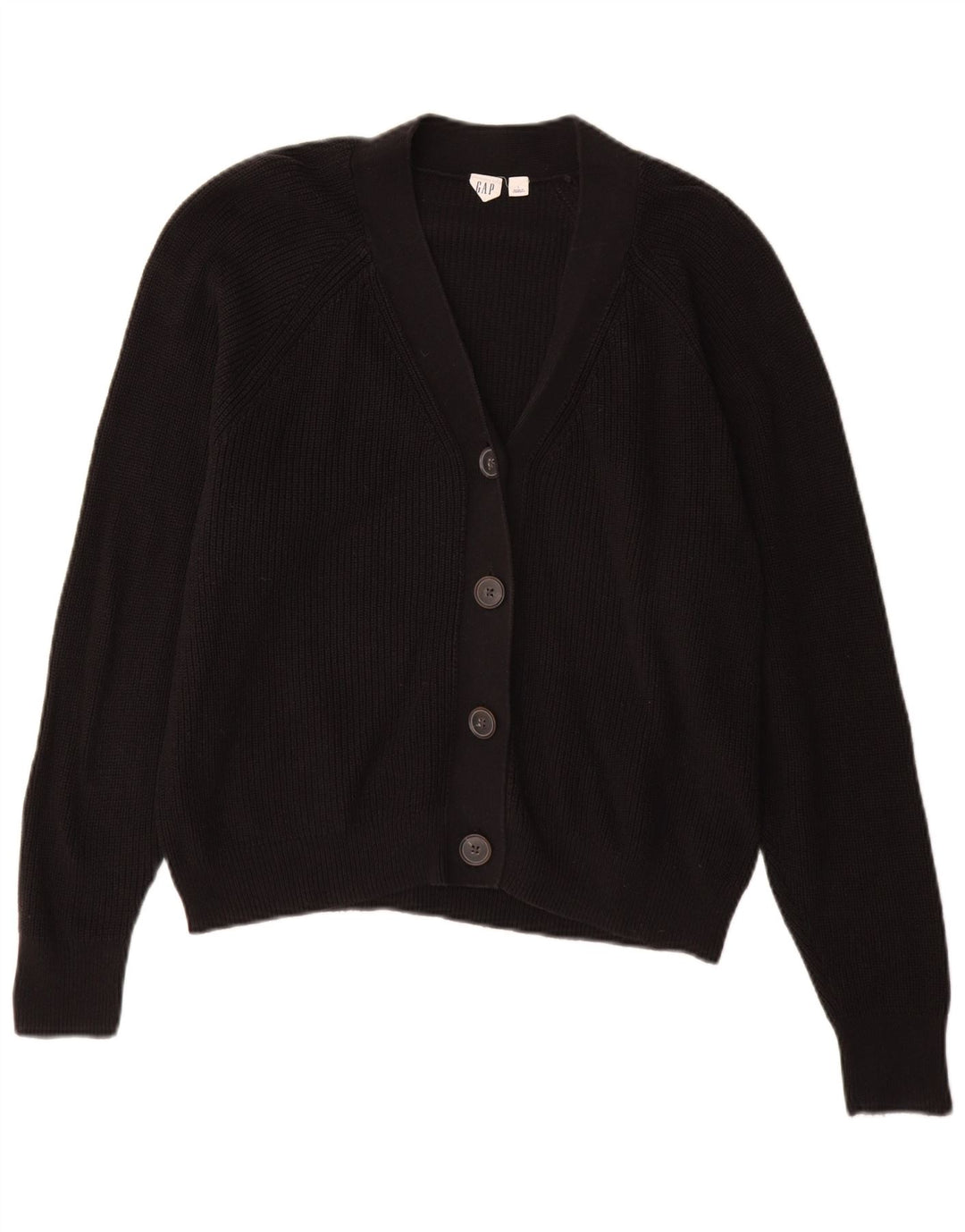 Gap Damen-Cardigan-Pullover UK 16 Große schwarze Baumwolle